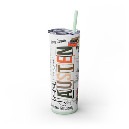 Literary Jane Austen 20 oz Skinny Tumbler with Famous Quotes - Sippincity