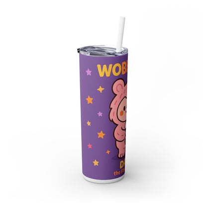 Daisy the Flower Friend | Wobbletails 20oz Skinny Purple Floral Kawaii Tumbler with Straw
