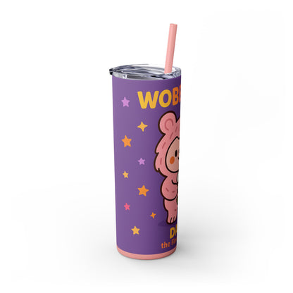 Daisy the Flower Friend | Wobbletails 20oz Skinny Purple Floral Kawaii Tumbler with Straw