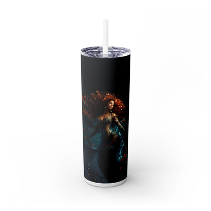 Fairycore Black Mermaid Tumbler Black Girl Magic – 20oz Skinny Cup with Lids & Straw - Sippincity
