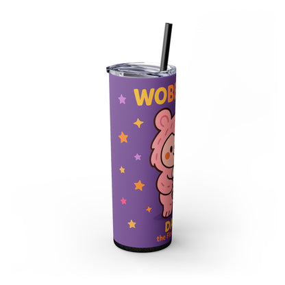 Daisy the Flower Friend | Wobbletails 20oz Skinny Purple Floral Kawaii Tumbler with Straw