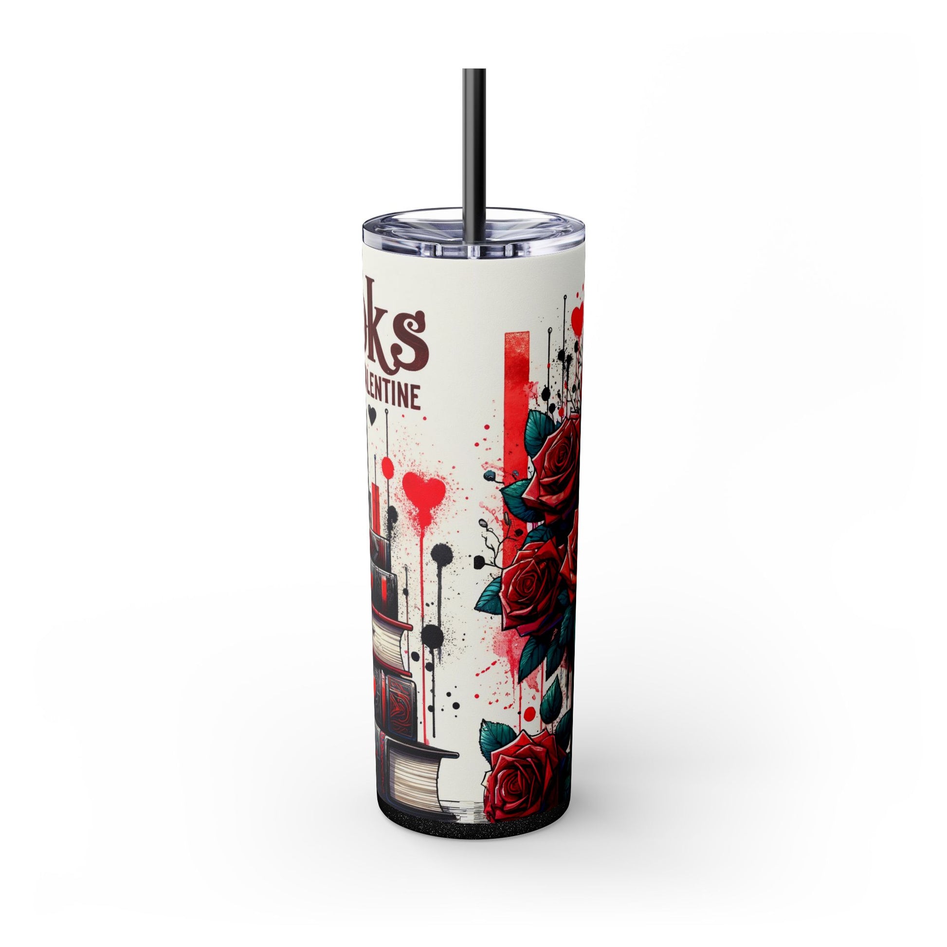 Romantic Book-Themed 20 oz Tumbler – Books Are My Valentine - Sippincity