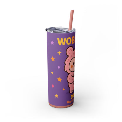 Daisy the Flower Friend | Wobbletails 20oz Skinny Purple Floral Kawaii Tumbler with Straw