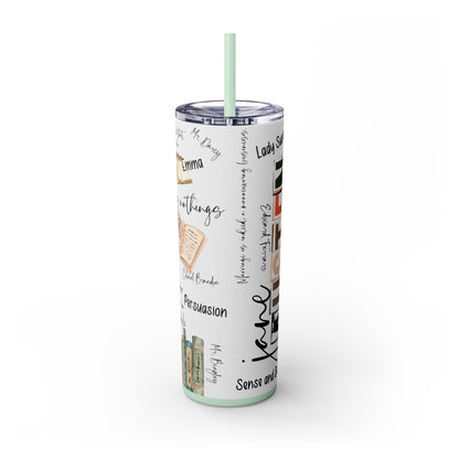 Literary Jane Austen 20 oz Skinny Tumbler with Famous Quotes - Sippincity