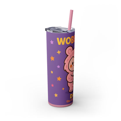 Daisy the Flower Friend | Wobbletails 20oz Skinny Purple Floral Kawaii Tumbler with Straw