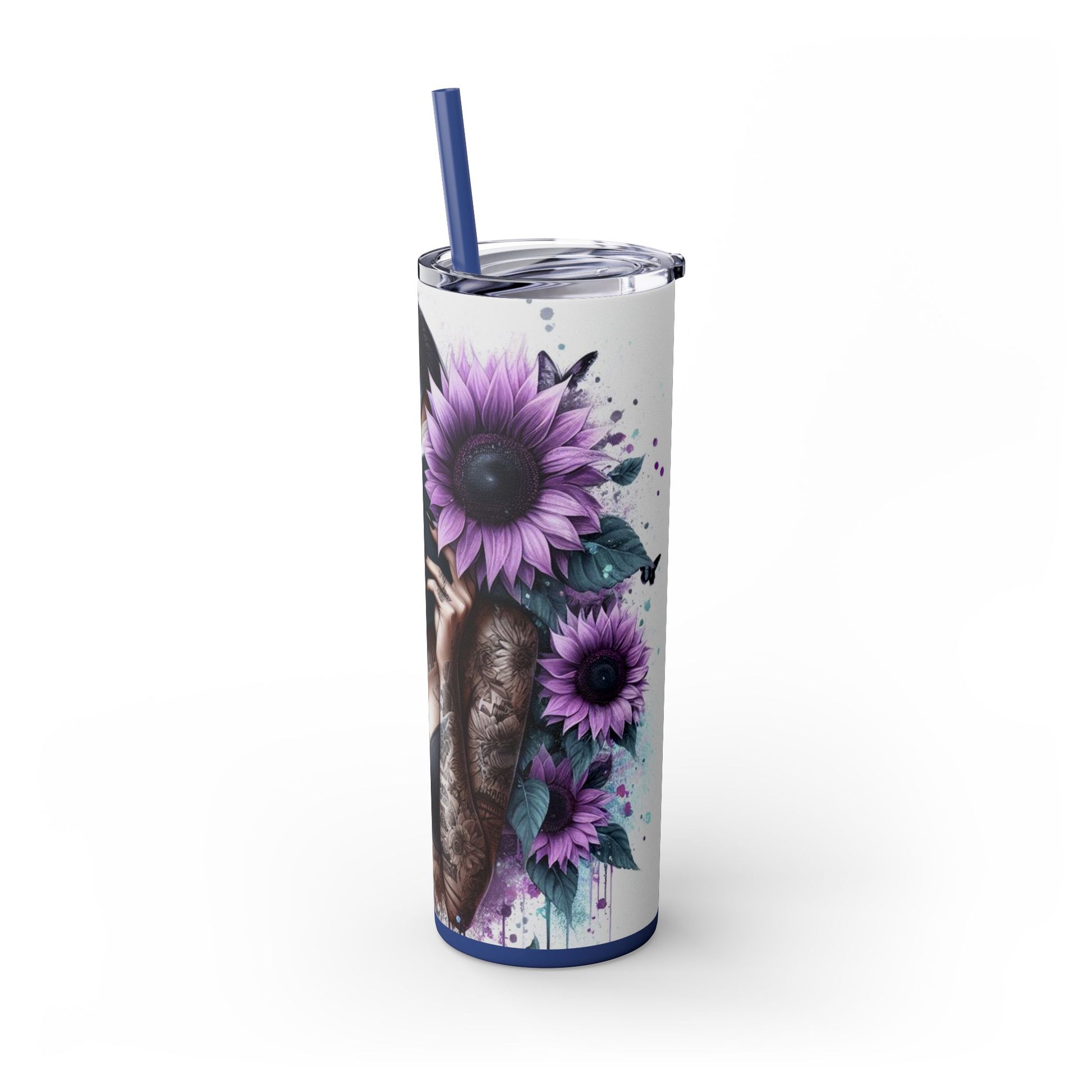 Good Girls Read Skinny Tumbler with Straw - 20oz Floral Design for Book Lovers - Sippincity