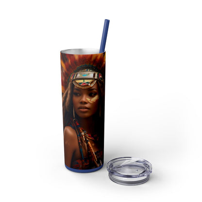 Tribal Melanin Queen – 20 oz Skinny Steel Tumbler
