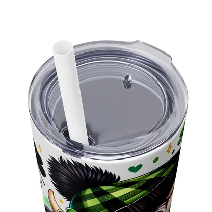 Highland Cow Shamrock 20 oz Skinny Tumbler – Lucky Farm Animal Cup - Sippincity