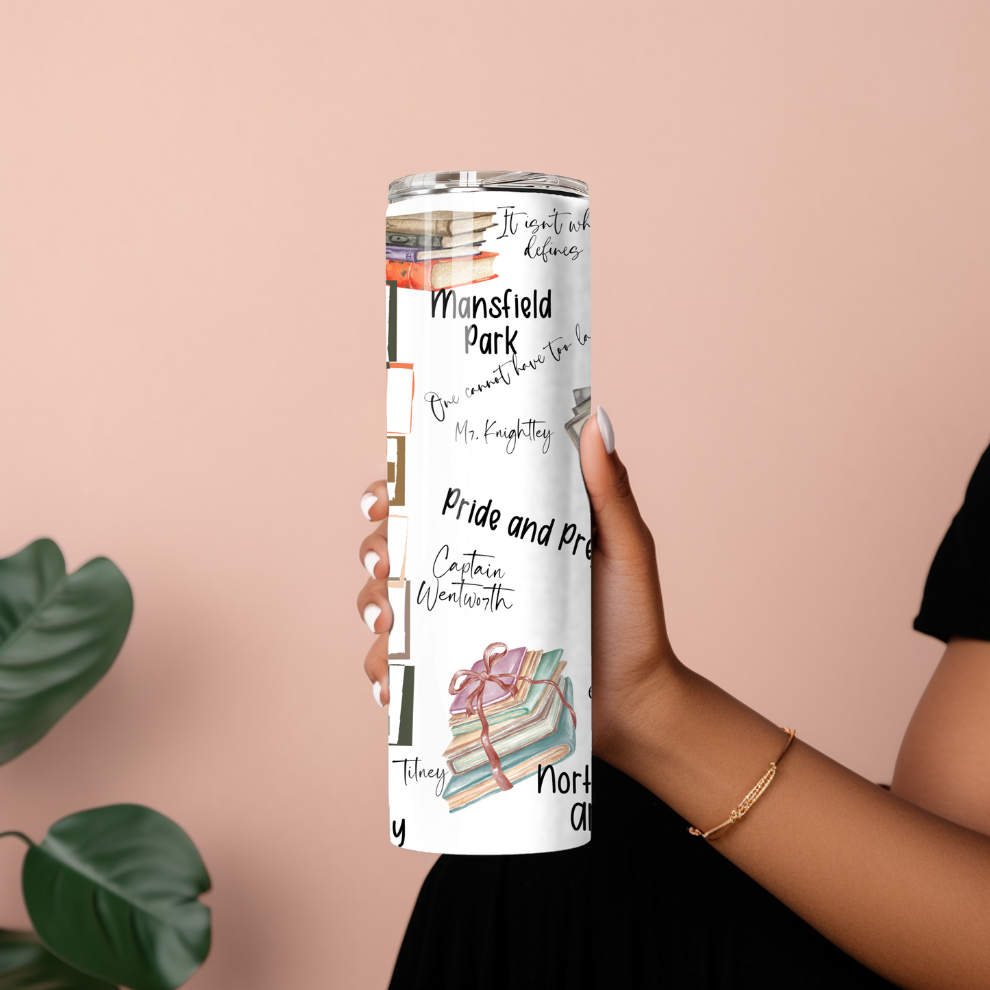 Literary Jane Austen 20 oz Skinny Tumbler with Famous Quotes - Sippincity