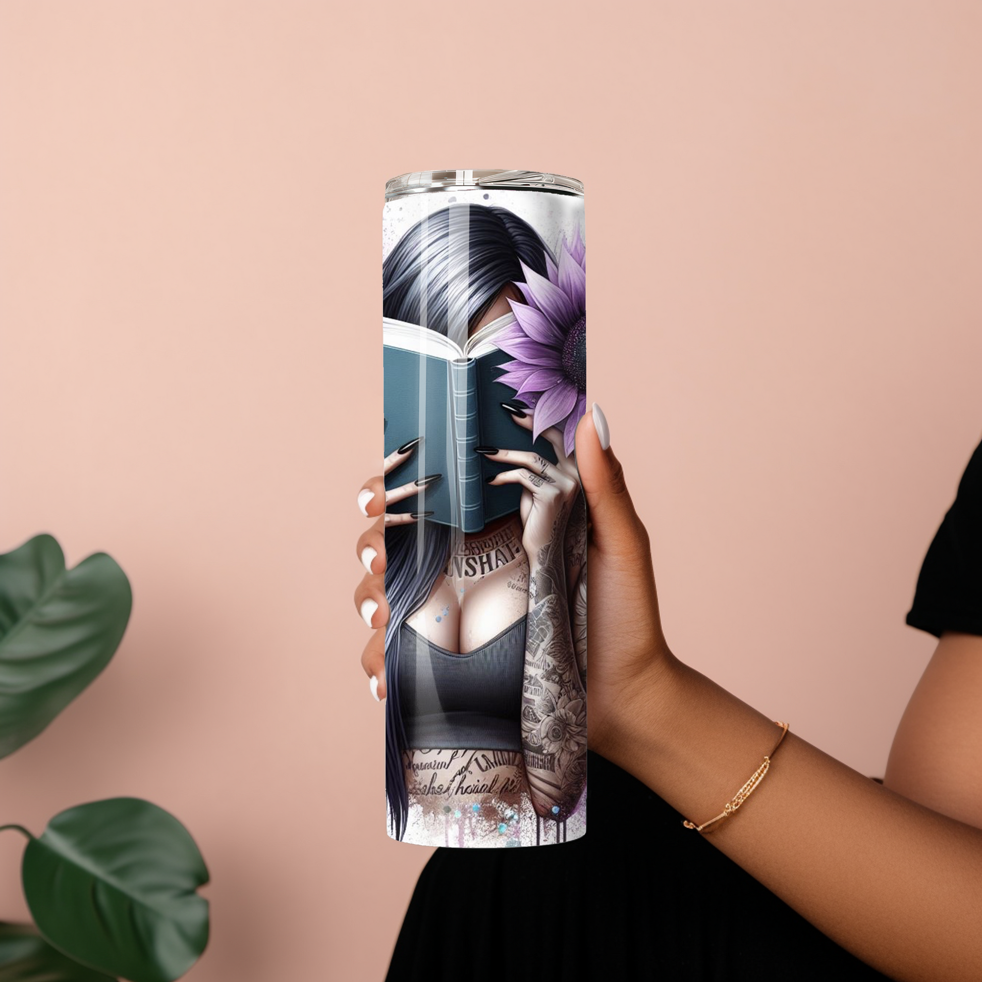 Good Girls Read Skinny Tumbler with Straw - 20oz Floral Design for Book Lovers - Sippincity