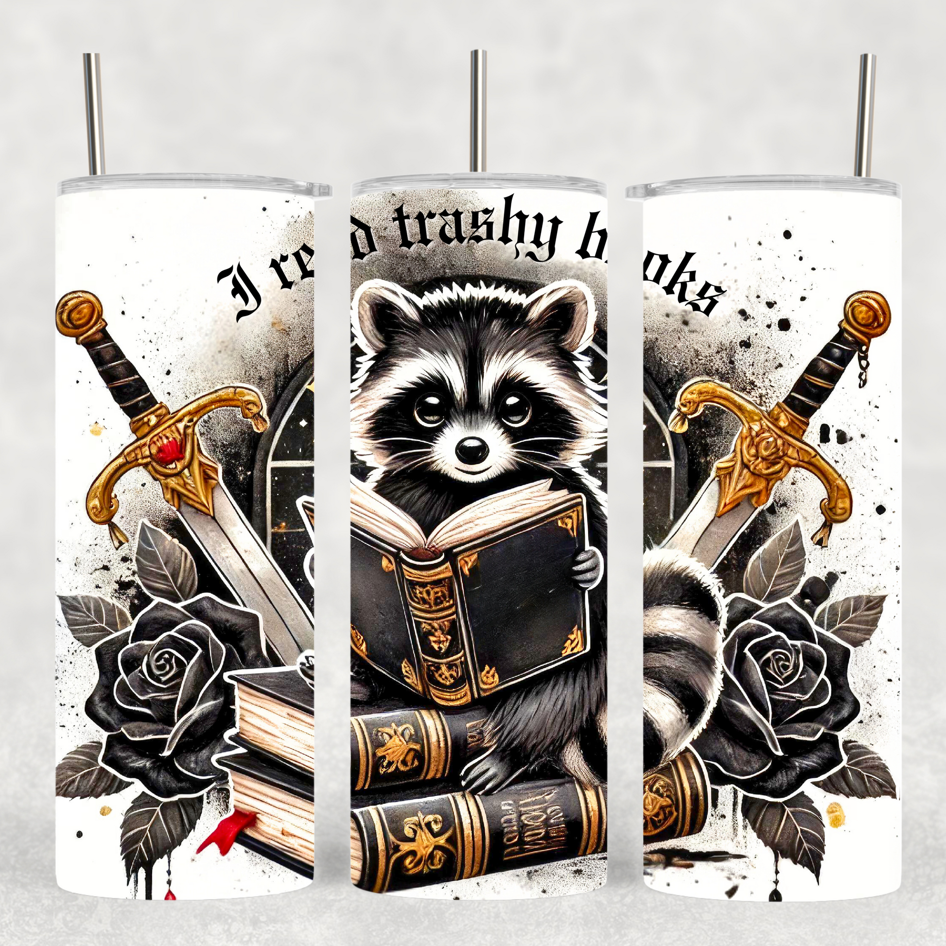 Funny Raccoon Book Lover 20 oz Tumbler – Smut Reader Gift - Sippincity