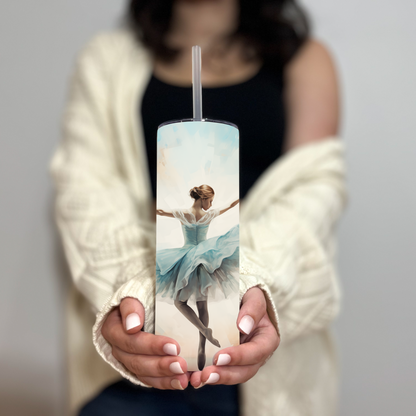 Ballet-themed drink tumbler for dancers and dance moms