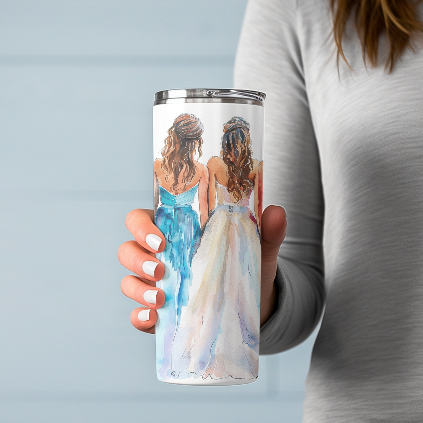 Elegant Bride Tumbler – Watercolor Wedding Gift for Future Mrs. - Sippincity