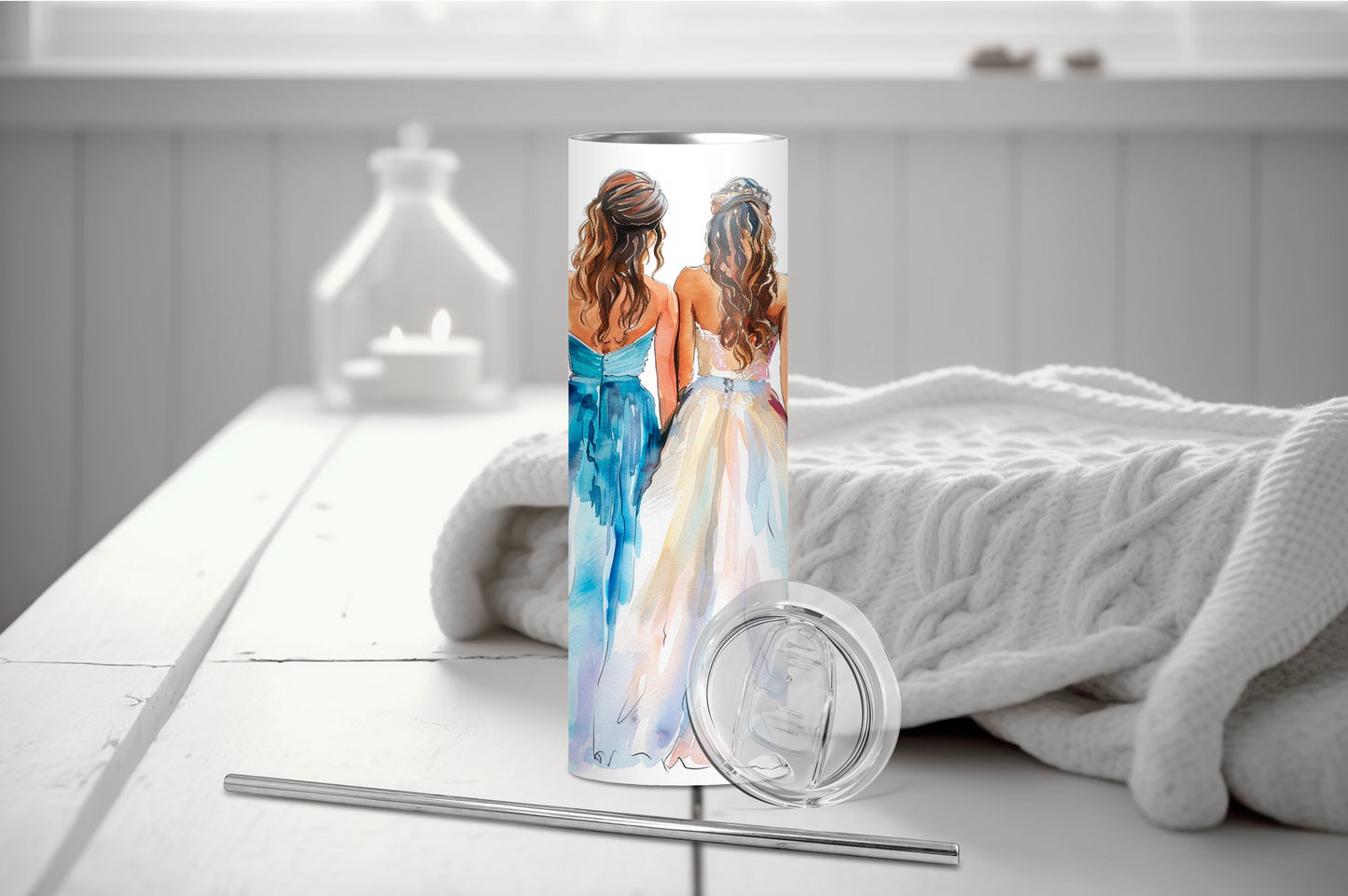 Elegant Bride Tumbler – Watercolor Wedding Gift for Future Mrs. - Sippincity