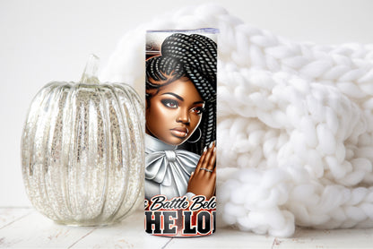 20 oz Faith Tumbler – This Battle Belongs to the Lord Design