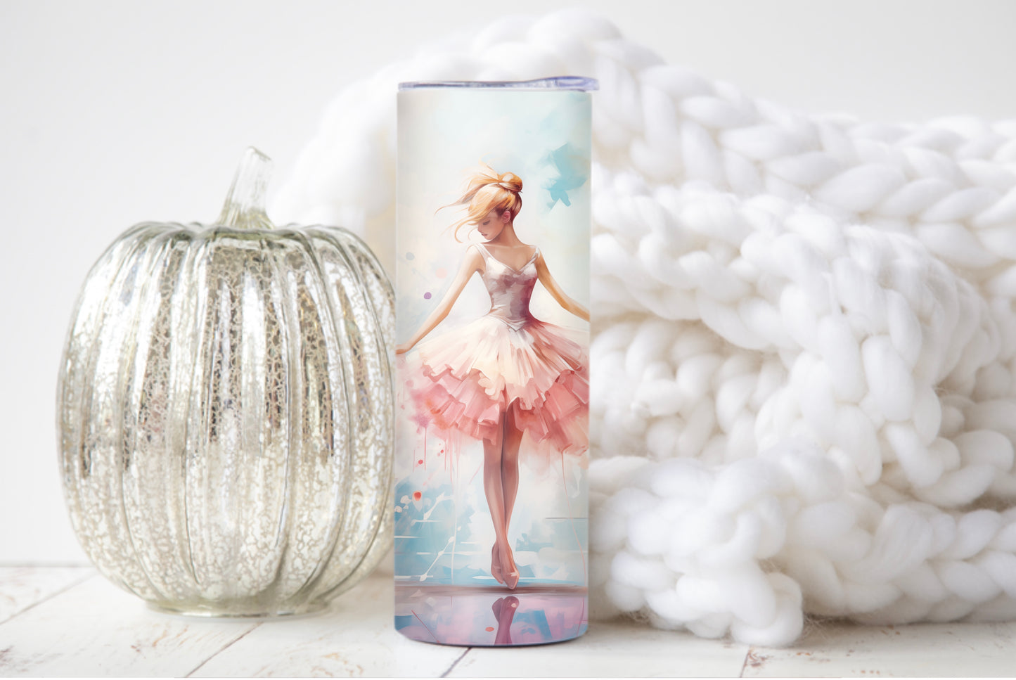 3D Ballet Tutu 20 oz Skinny Insulated Tumbler – Gift for Her