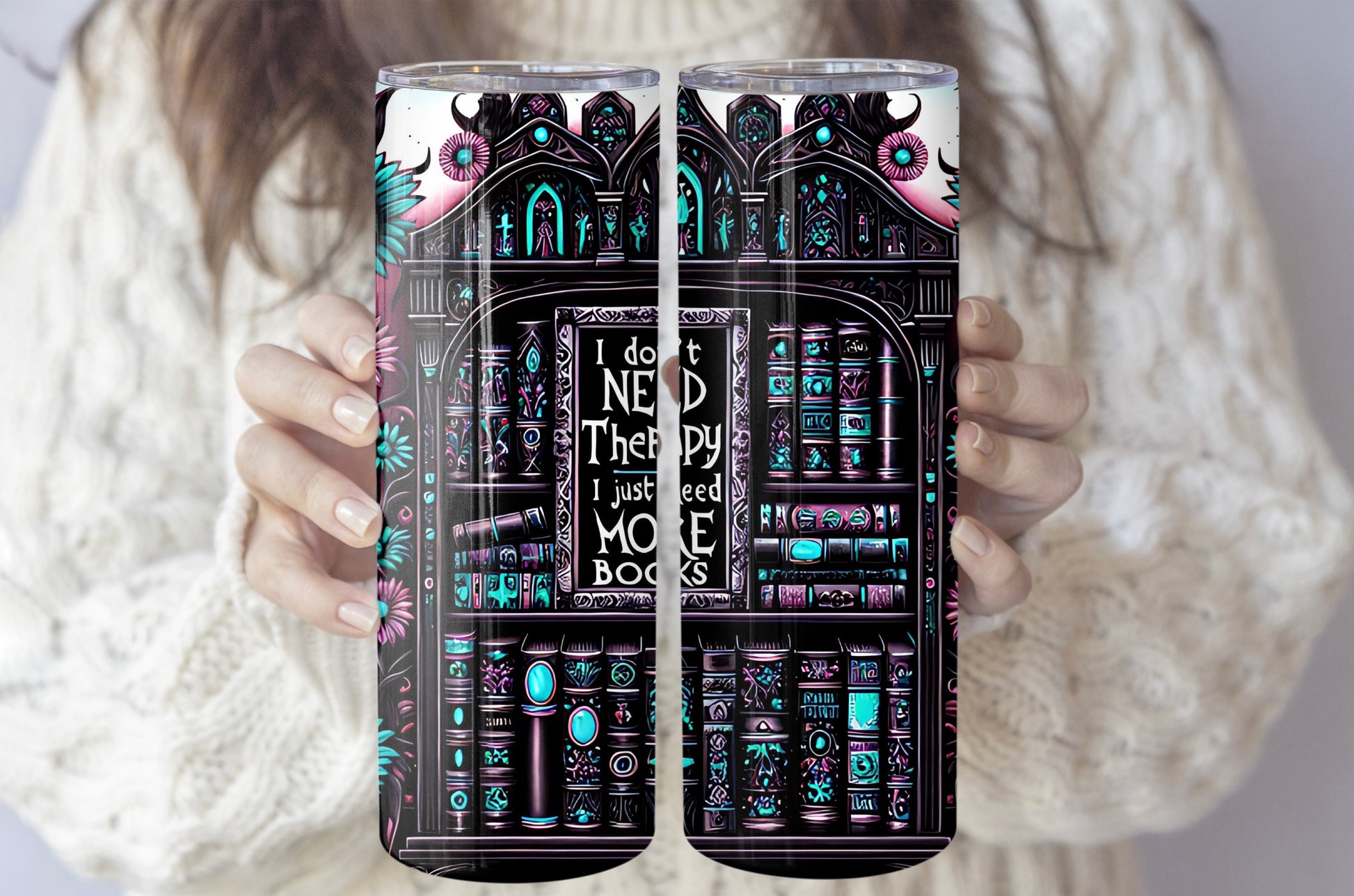 Reading Lover Tumbler - I Don’t Need More Therapy, I Just Need Books - Bookish Gift Idea - Sippincity