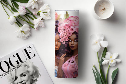 3D Melanin Beauty Tumbler – 20oz Black Girl Cup