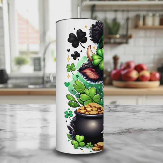 Lucky Shamrock and Highland Cow Travel Tumbler – 20 oz Insulated Mug for Hot or Cold Drinks| video