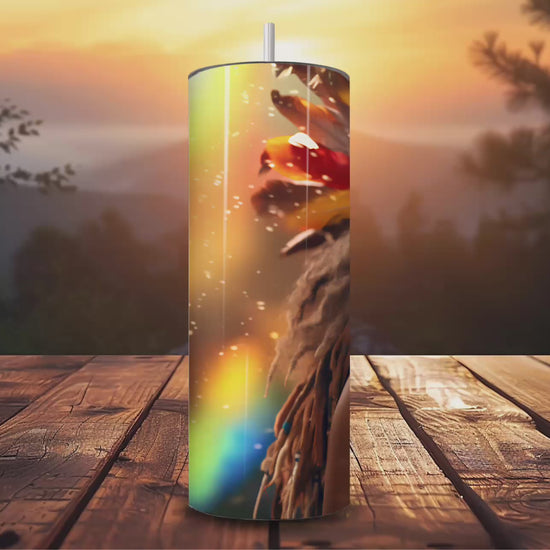 Regal Black woman design on slim stainless steel tumbler-video