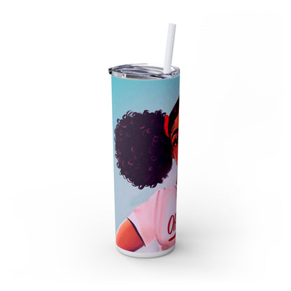 Afro Puff 20 oz Skinny Tumbler – Black Canadian Melanin Queen Gift Cup - Sippincity