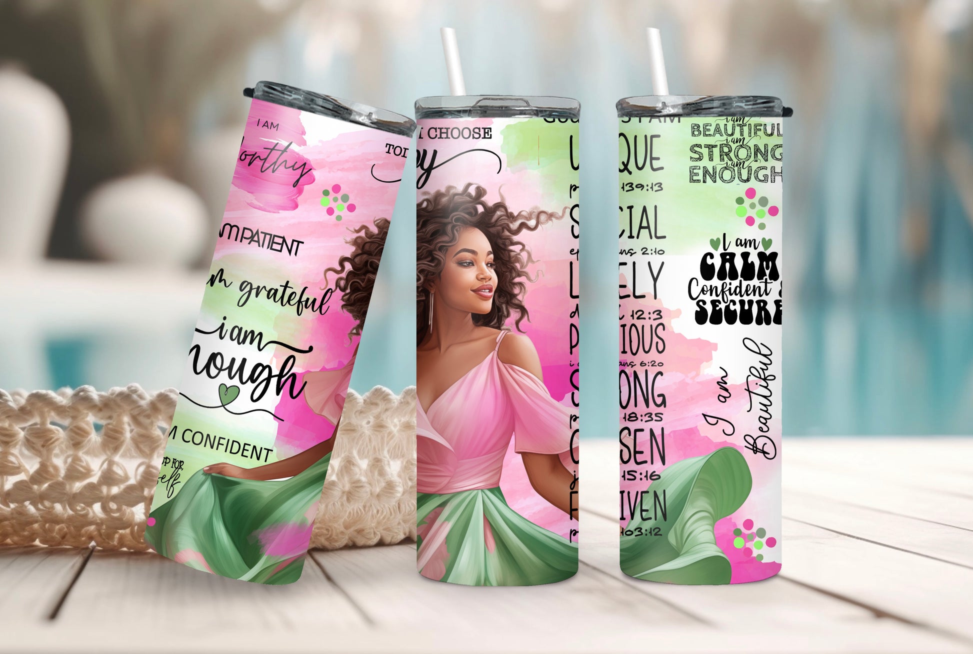 Black Self-Love Affirmation 20 oz Skinny Tumbler – Inspirational Gift - Sippincity