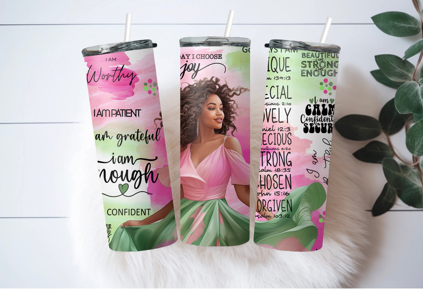 Black Self-Love Affirmation 20 oz Skinny Tumbler – Inspirational Gift - Sippincity