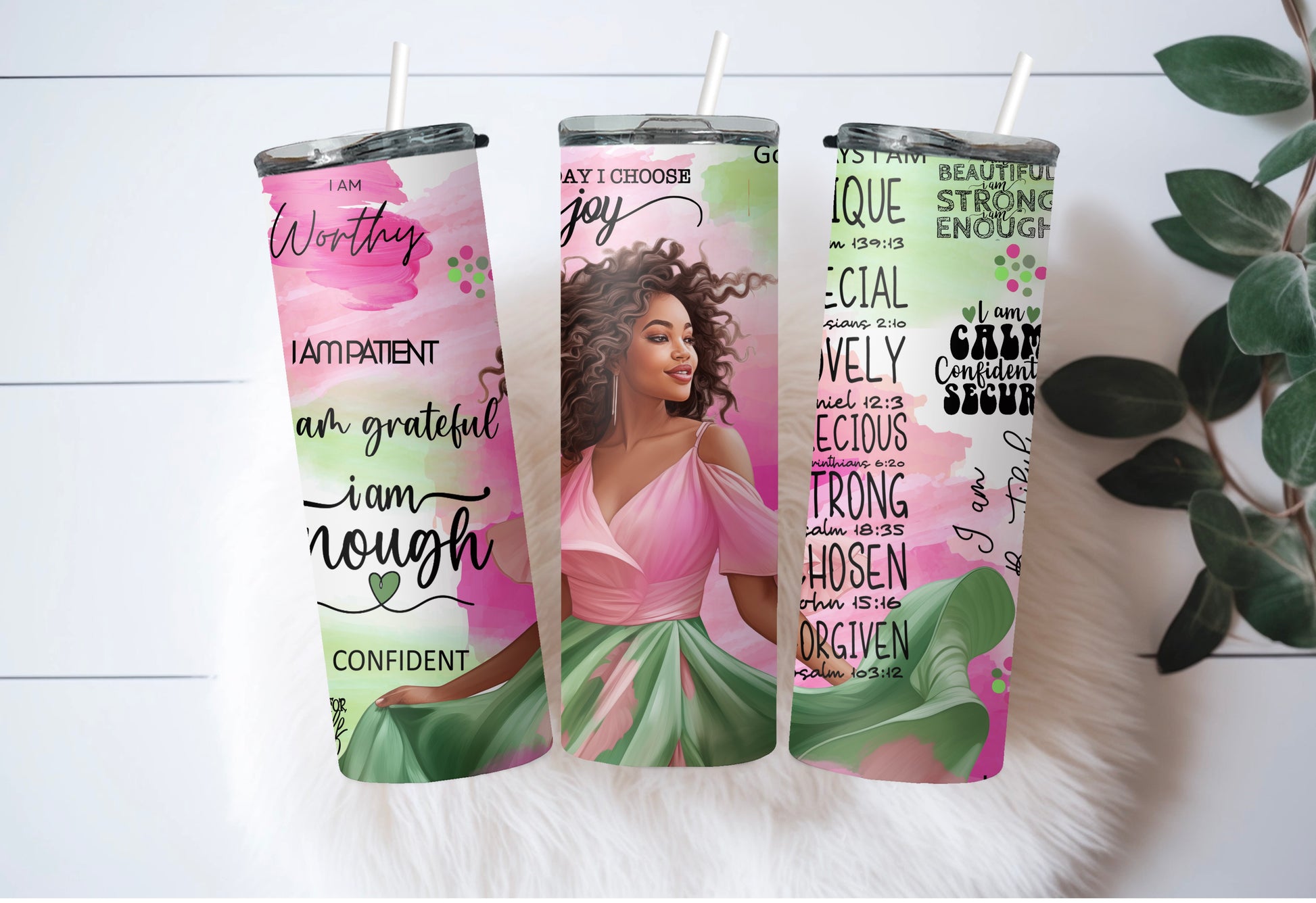 Black Self-Love Affirmation 20 oz Skinny Tumbler – Inspirational Gift - Sippincity