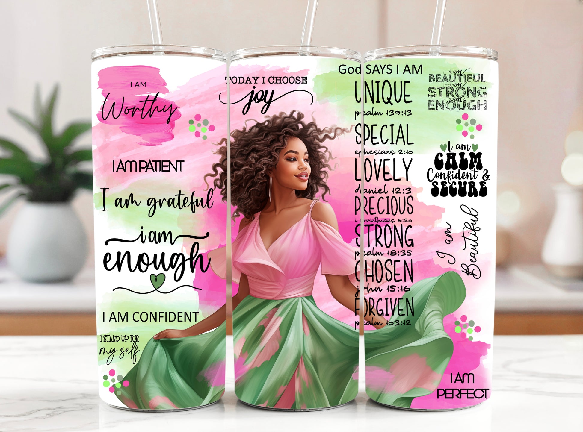 Black Self-Love Affirmation 20 oz Skinny Tumbler – Inspirational Gift - Sippincity