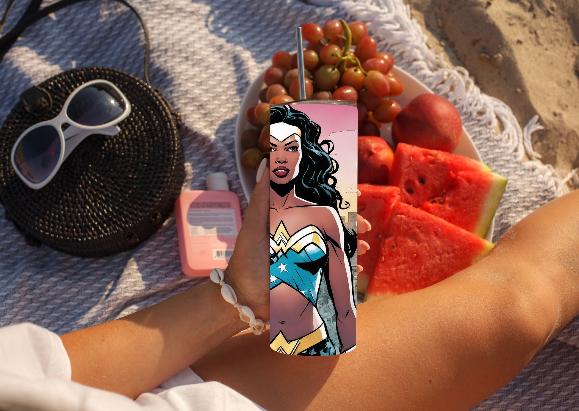 Black Warrior Princess Comic Tumbler - Slay the Day & Be Bold - Sippincity