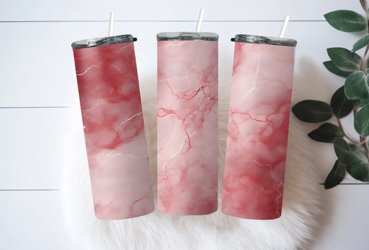Colorful Pink Marble Travel Tumbler – Perfect for On-the-Go - Sippincity