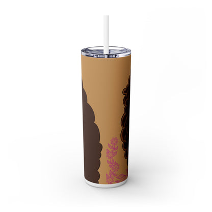 Curly Hair Beauty Tumbler – Stylish Brown Skin Art - Sippincity