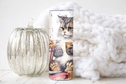 Funny Cat Movie Night Tumbler – Cozy Popcorn & Drink Cup - Sippincity