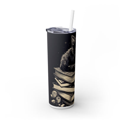 Stack of Books Cat Tumbler – Cute Reading Cat Mug - Sippincity