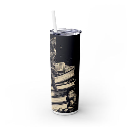 Stack of Books Cat Tumbler – Cute Reading Cat Mug - Sippincity