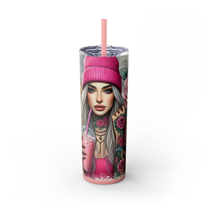 Tattoo Lover’s Floral Tumbler– Inked Sunflower and Roses Design Drinkware - Sippincity