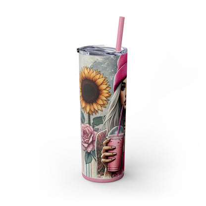 Tattoo Lover’s Floral Tumbler– Inked Sunflower and Roses Design Drinkware - Sippincity