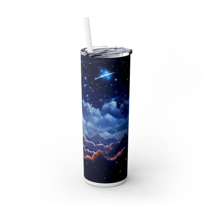 20 oz Skinny Tumbler - Dreamy Sky Celestial Cloud Coffee Cup with Lid & Straw - Sippincity
