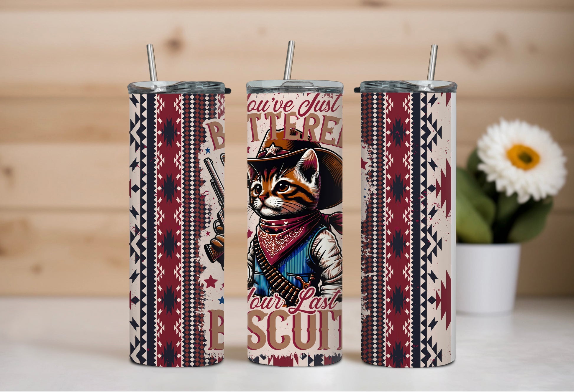 Buttered Your Last Biscuit Cat Tumbler – 20 oz Funny Southern Cat Design, Sassy Cat Lover Gift - Sippincity