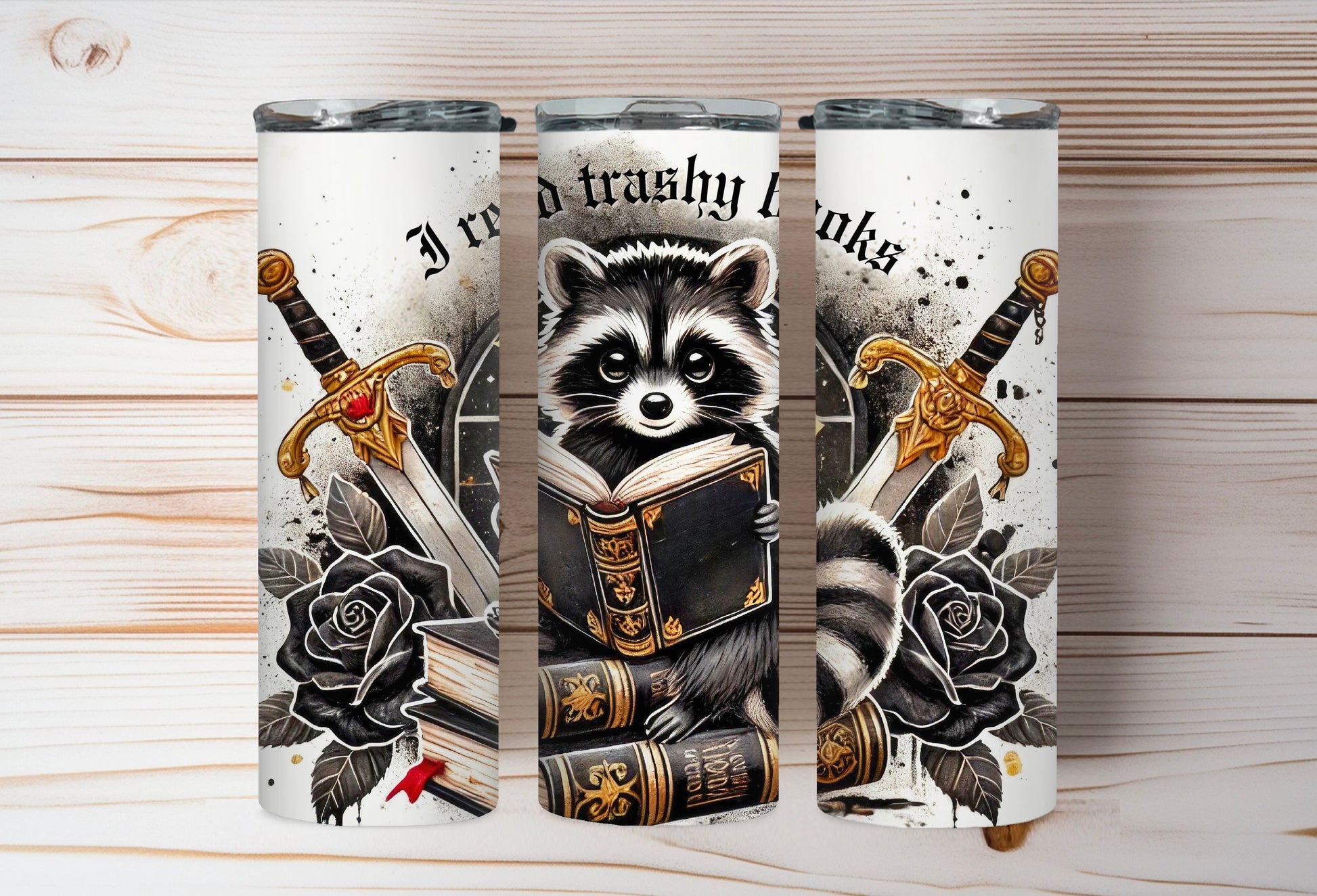 Funny Raccoon Book Lover 20 oz Tumbler – Smut Reader Gift - Sippincity