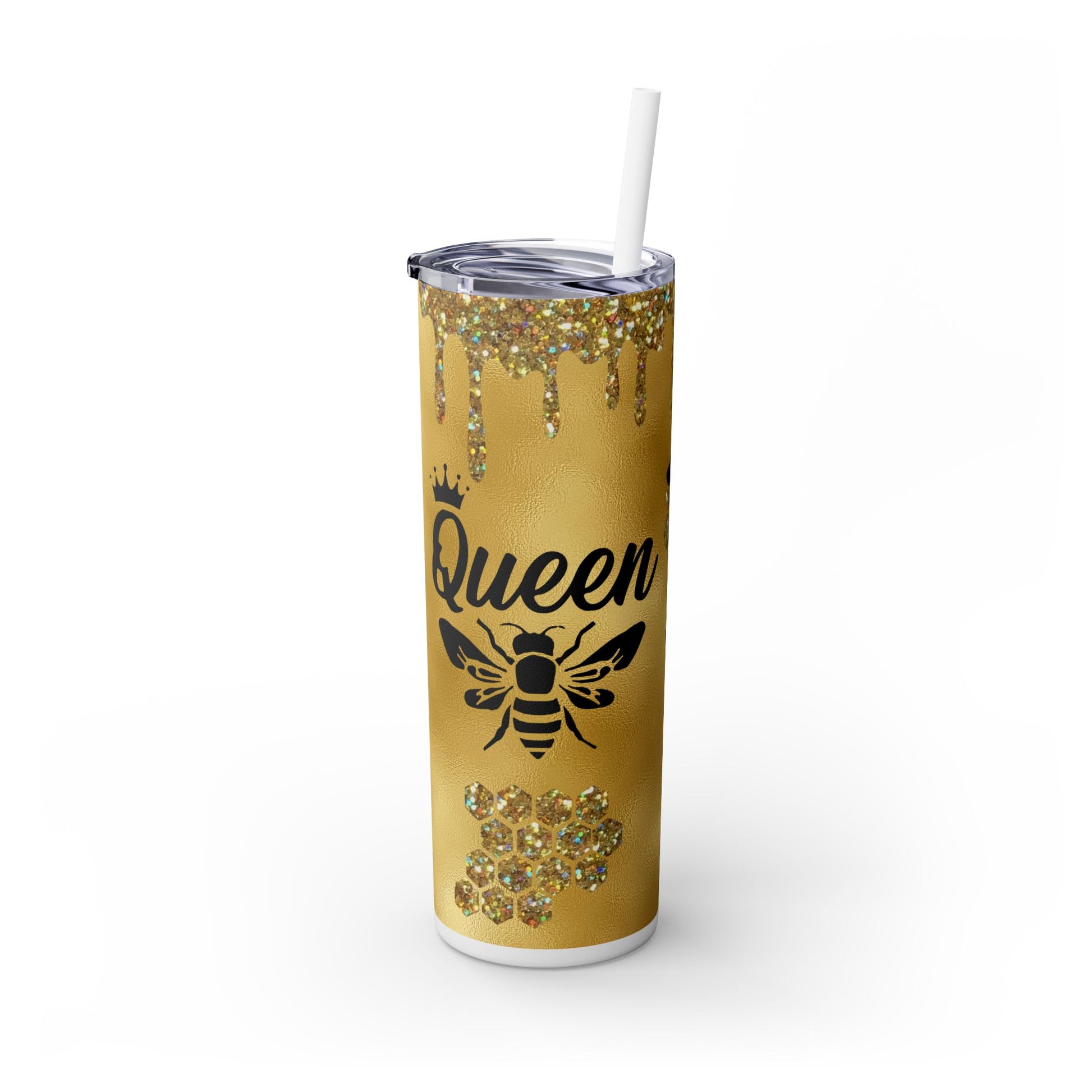 Gold Drip Bee Tumbler with Inspirational Quote - Kind Words Like Honey - Sippincity