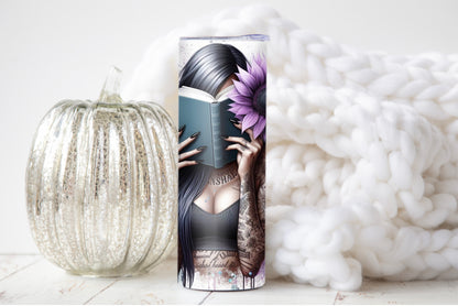 Good Girls Read Skinny Tumbler with Straw - 20oz Floral Design for Book Lovers - Sippincity