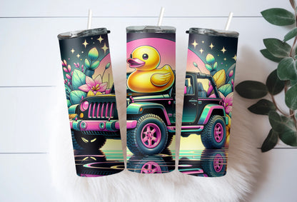 Happy Duck Tumbler 20 oz Skinny Yellow Duck Travel Cup - Sippincity