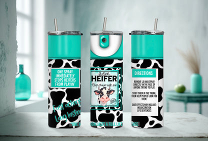 Listen Heifer 20 oz Skinny Tumbler – Funny Cow Print Cup, Sassy Farm Gift, Western Country Drinkware - Sippincity