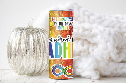 Powered by ADHD Tumbler - Neurodivergent Drinkware for Focus & Fun - Sippincity