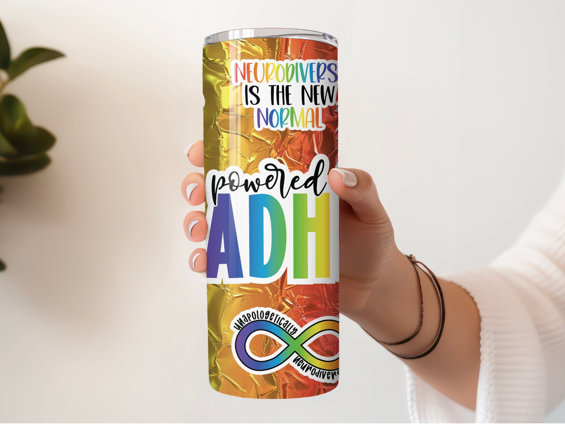 Powered by ADHD Tumbler - Neurodivergent Drinkware for Focus & Fun - Sippincity