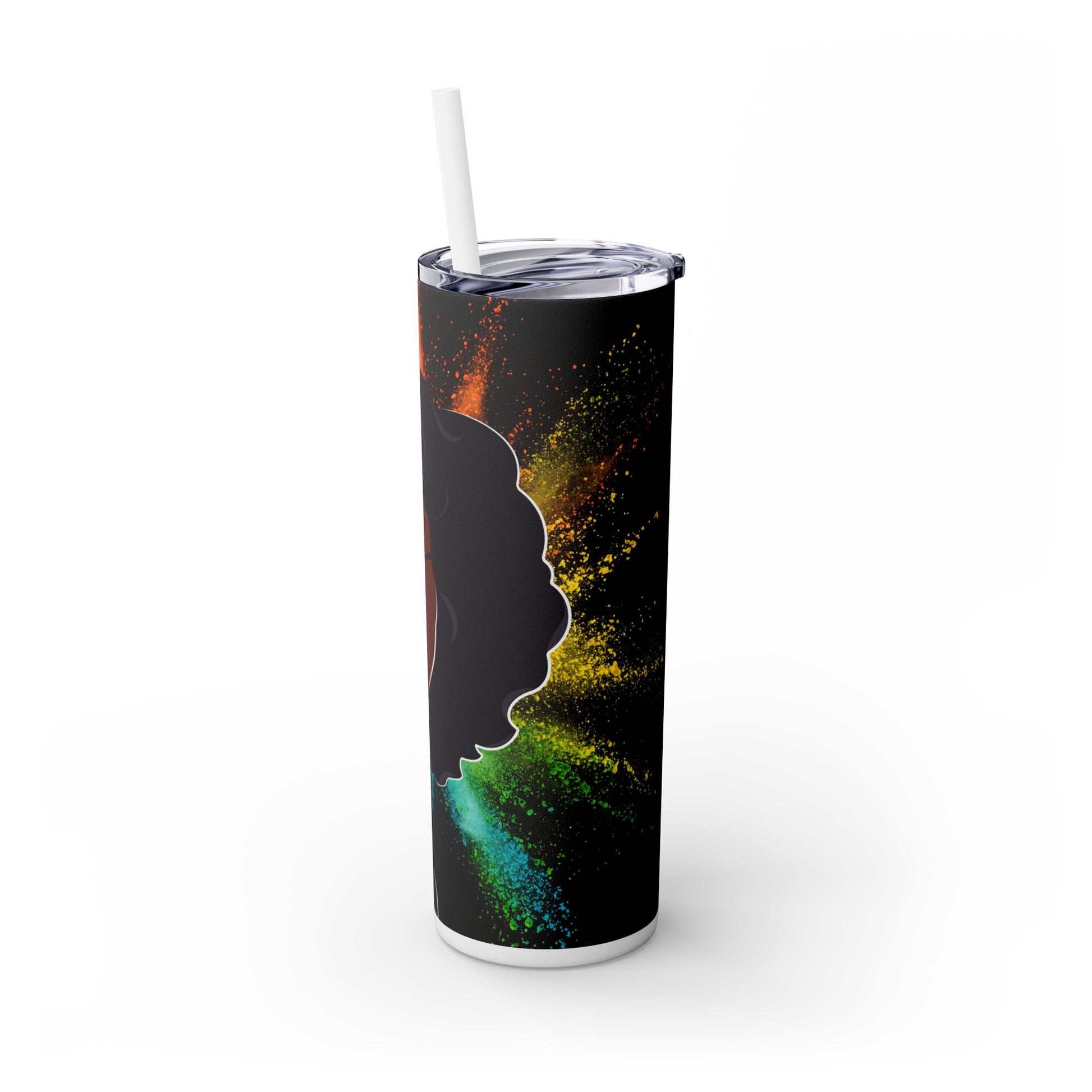 Tumbler Drinkware - Afrocentric Black Beauty Color Splash 20oz - Sippincity