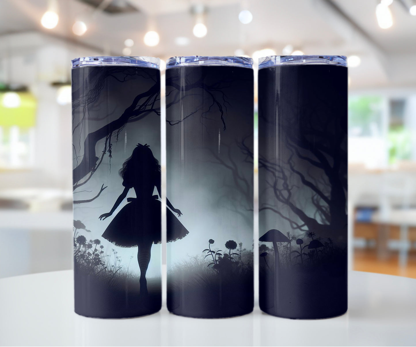 Wonderland Glow-in-the-Dark Coffee Tumbler | 20 Oz Skinny Stainless Mug - Sippincity