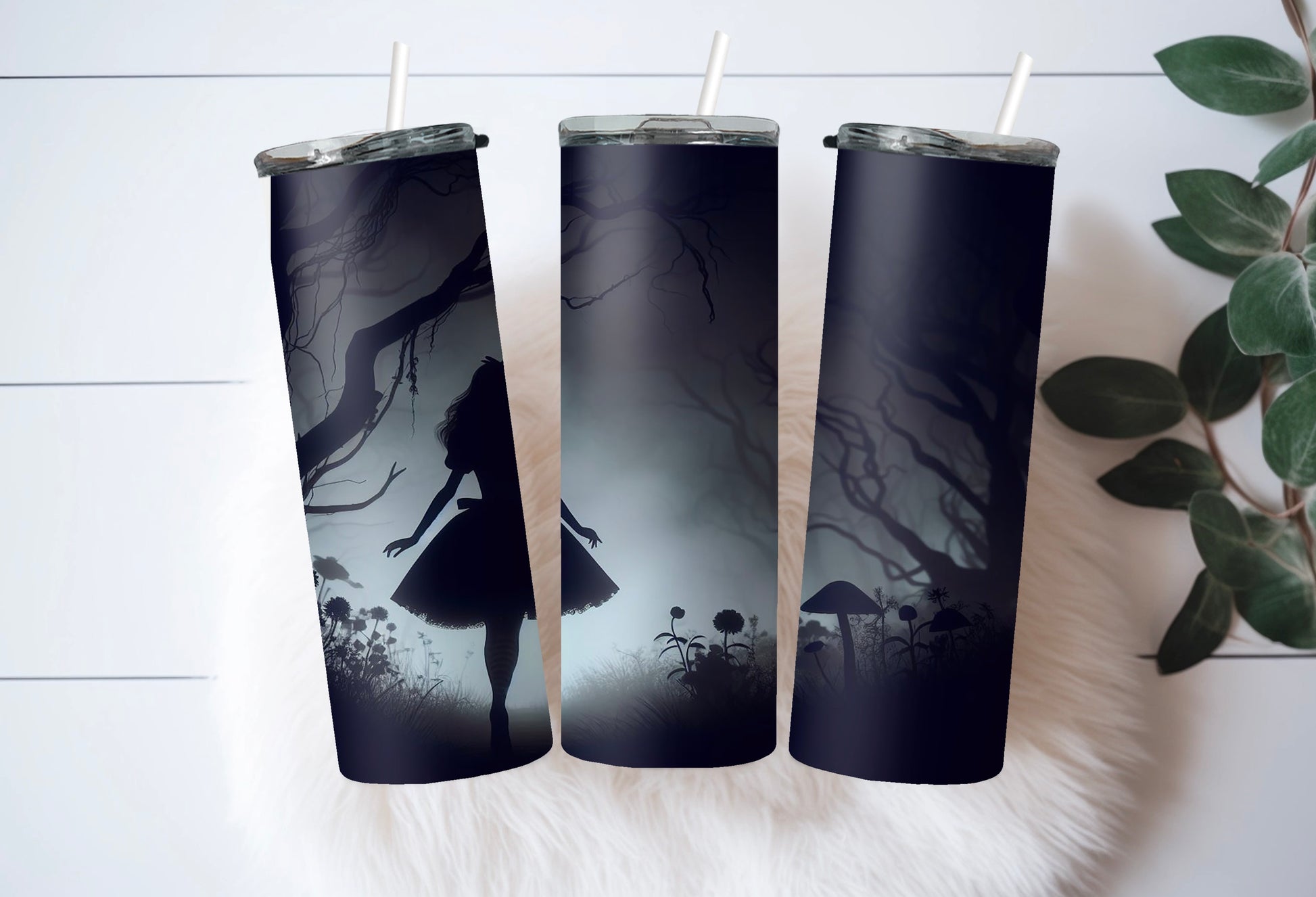 Wonderland Glow-in-the-Dark Coffee Tumbler | 20 Oz Skinny Stainless Mug - Sippincity