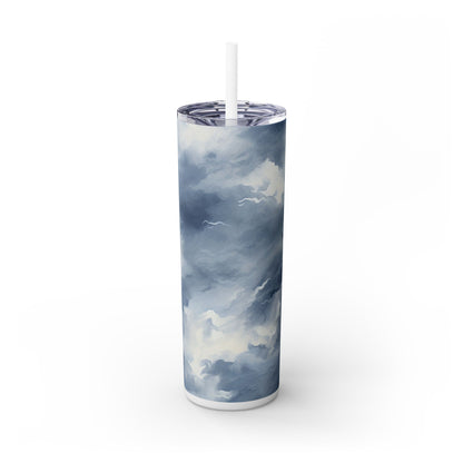 Stormy Sky Tumbler - 20oz Cloudy Blue Travel Cup for Coffee & Tea - Sippincity